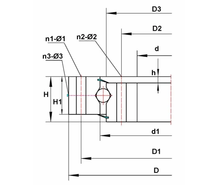 Slewing ring without gear