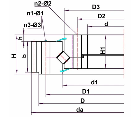 Slewing ring with external gear