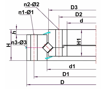 Slewing ring without gear