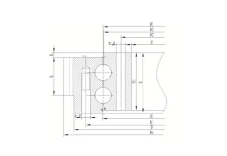 Double-row four-point contact ball bearing with external gear